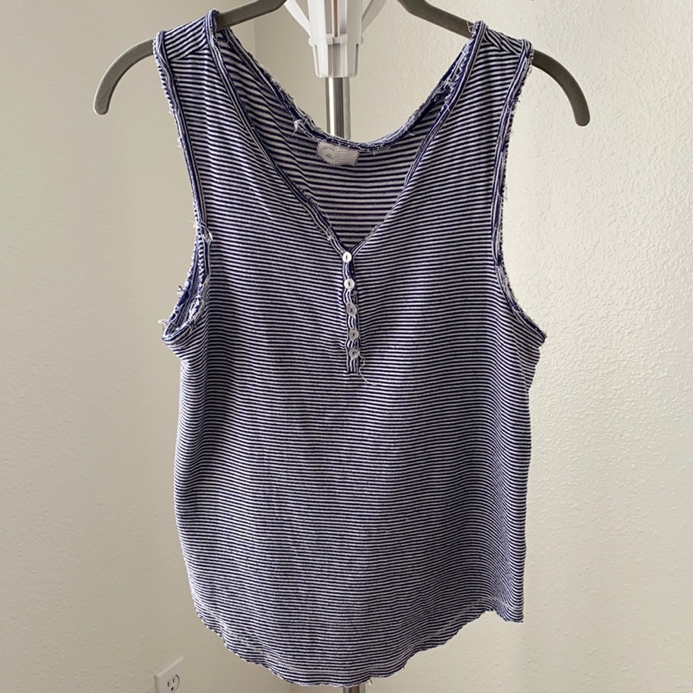 Anthropologie 9-h15 STCL striped tank